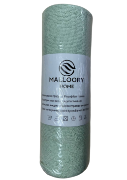 Салфетки-микрофибра Malloory Home в рулоне 25х25см Оливковый, 20 шт